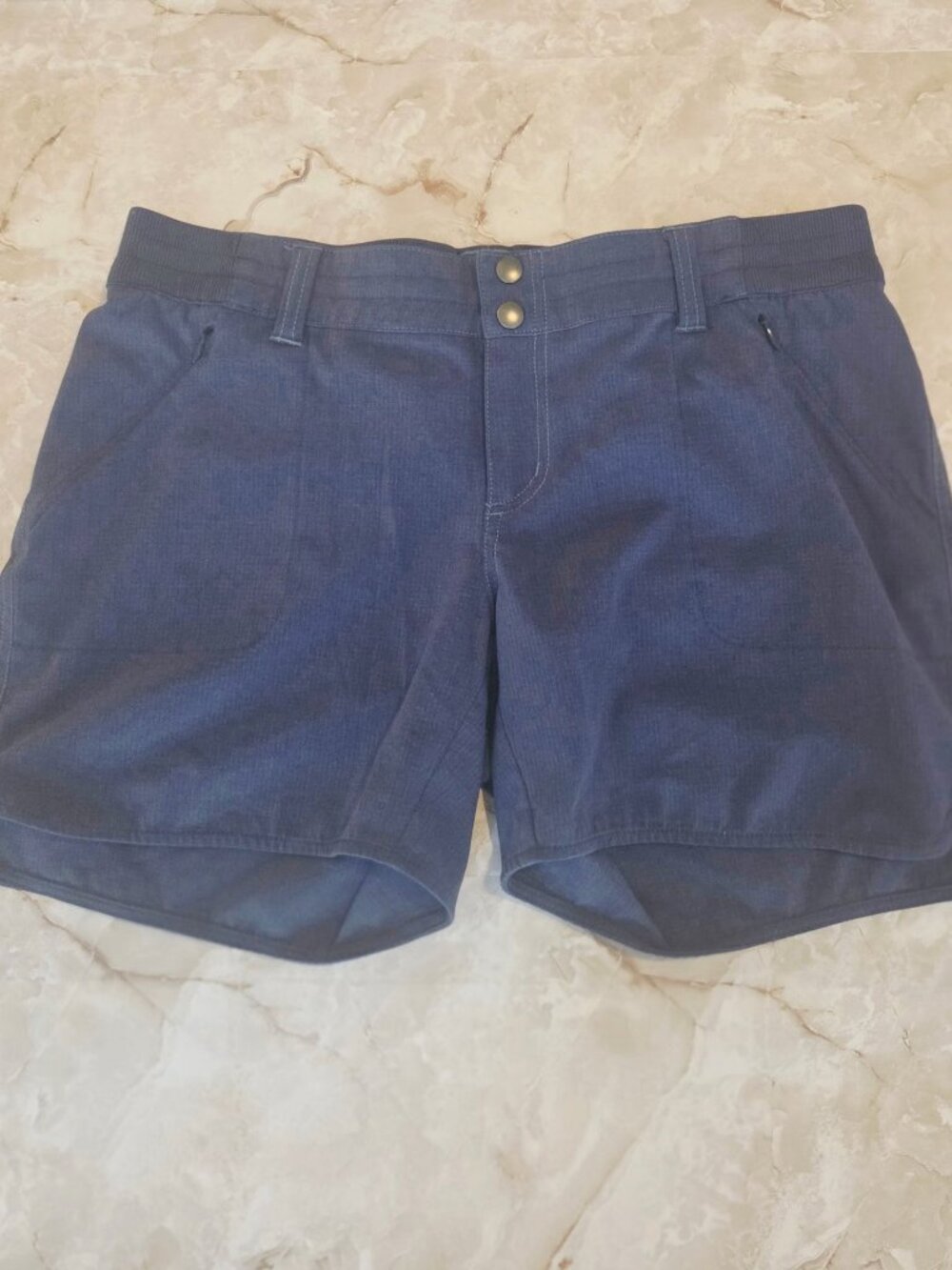 KUHL Strattus 5" Size 8 Hiking Shorts Women's Blue Ripstop Stretch